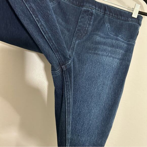 SPANX Jean-Ish Skinny Dark Wash Leggings Jeans Size Large - Picture 8 of 12